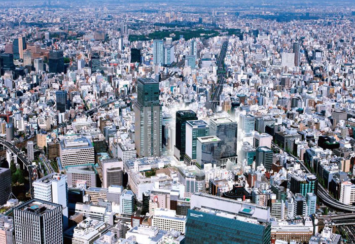 日本橋全域の鳥瞰(イメージパース)